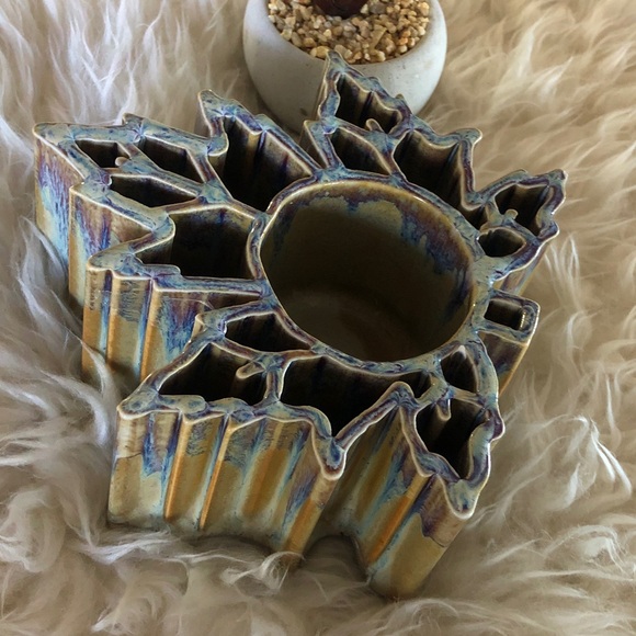 Candle Pots MAPLE LEAF Ceramic 2” Votive Holder NO Chips NWOT - Picture 4 of 7